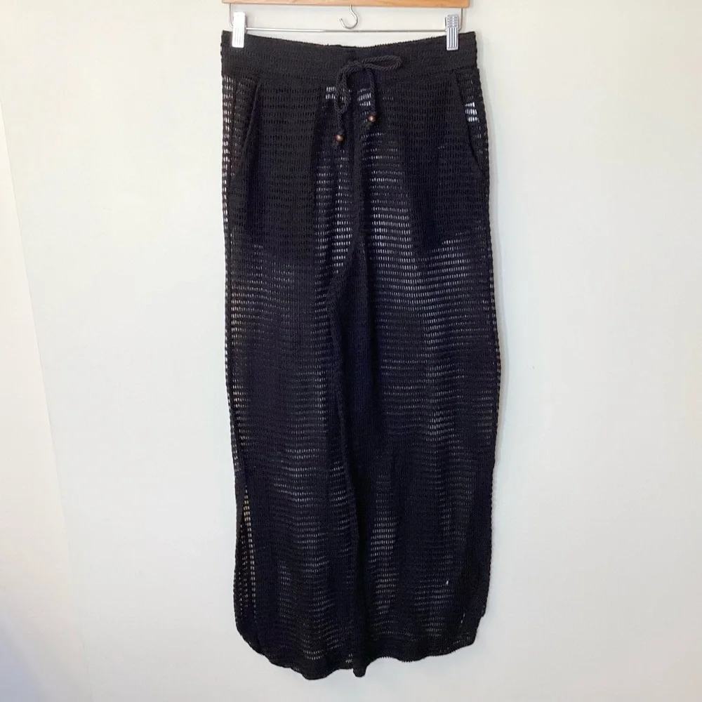 Haute Hippie Pull On Crochet Beach Pants - Black - M